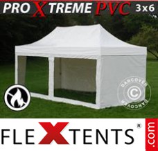 Folding canopy Xtreme Heavy Duty 3x6 m White, incl. 6 sidewalls
