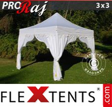 Folding canopy PRO "Raj" 3x3 m White/Gold