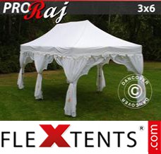 Folding canopy PRO "Raj" 3x6 m White/Gold