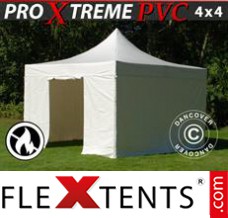 Folding canopy Xtreme Heavy Duty 4x4 m White, Incl. 4 sidewalls