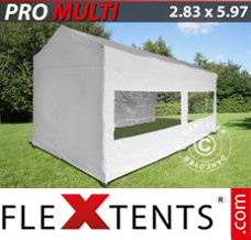 Folding canopy Multi 2.83x5.87 m White, incl. 6 sidewalls
