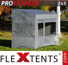 Folding canopy PRO Trapezo 2x3m Grey, incl. 4 sidewalls