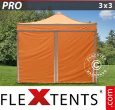 Folding canopy PRO Work tent 3x3 m Orange Reflective, incl. 4...