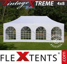 Folding canopy Xtreme Vintage Style 4x8 m White, incl. 6 sidewalls