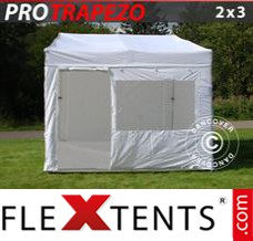 Folding canopy PRO Trapezo 2x3m White, incl. 4 sidewalls