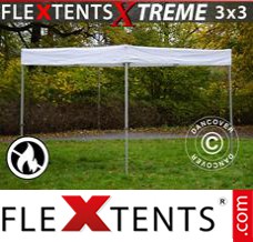 Folding canopy Xtreme Exhibition 3x3 m, White, Flame Retardant