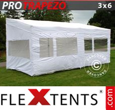 Folding canopy PRO Trapezo 3x6m White, incl. 4 sidewalls