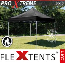 Folding canopy Xtreme 3x3 m Black, Flame retardant