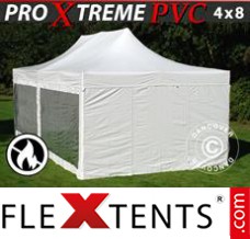 Folding canopy Xtreme Heavy Duty 4x8 m White, incl. 6 sidewalls