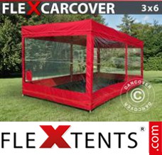 Folding canopy FleX Carcover, 3x6 m, Red