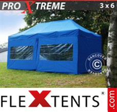 Folding canopy Xtreme 3x6 m Blue, incl. 6 sidewalls